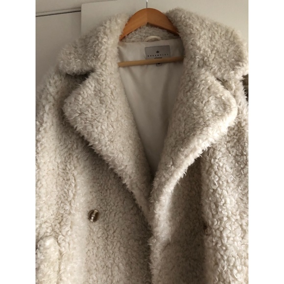Beige Fur Shearling Coat - Picture 2 of 6